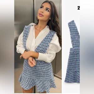 Zara Overall Textured Pinafore dress.‎ NWT. Retail 78